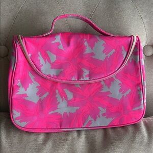 Estee Lauder Vibrant Pink and Gray Floral Bag